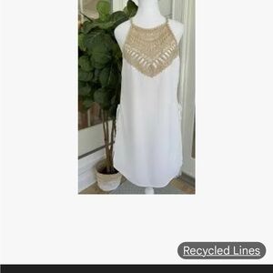 Lilly Pulitzer White Mini Dress with Gold Accents